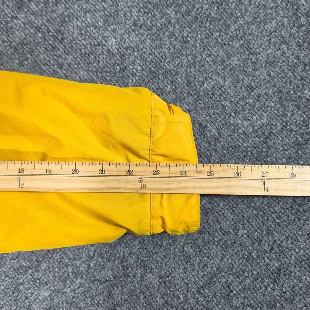 Vintage Polo Ralph Lauren Mens Yellow Fleece Lined Windbreaker Jacket Large Flaw